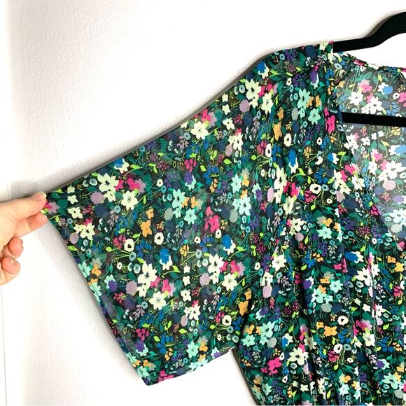 Cabi fiesta floral midi dress green with floral print women’s size medium lined - Picture 6 of 8